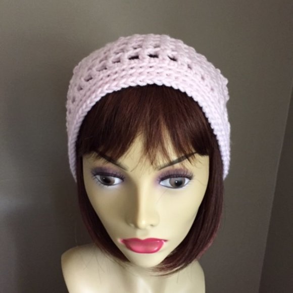 3 Season Blush Pink Slouchy Beanie Handmade- Crochet INVENTORY REDUCTION SALE - Picture 4 of 5